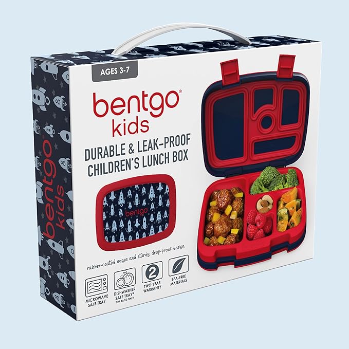 Bentgo Kids Prints Leak-Proof 5-Compartment Bento-Style Kids Lunch Box