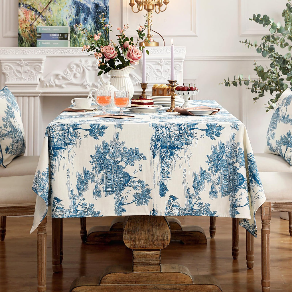 patdrea Elegant French Linen Tablecloth,Rectangular,118"x67"-Lucerne A