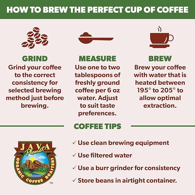 Java Planet Low Acid Organic Coffee, Black Magic, Medium Dark Roast, 16 oz