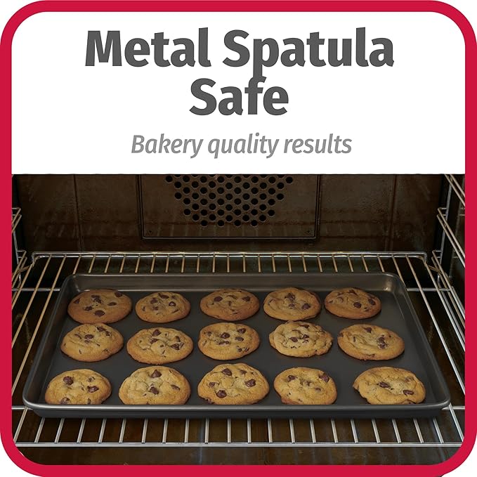 GoodCook Everyday Nonstick Baking Sheet Set, 3 Pack Includes Small (13×9) Medium (15×1) and Large (17×11) Pans Carbon Steel Construction Cookie Sheets Bakeware Set, Gray