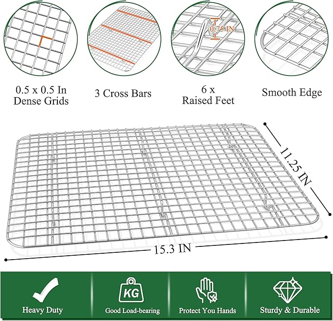 P&P CHEF 16 Inch Baking Sheet Pan and Cooking Rack - 4 Pieces