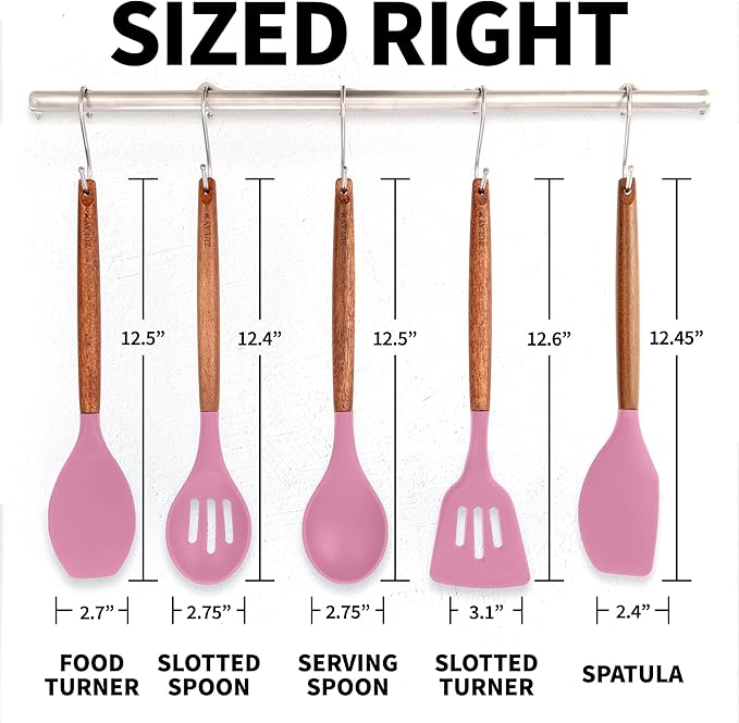 Zulay Kitchen 5 Piece Silicone Utensil Set