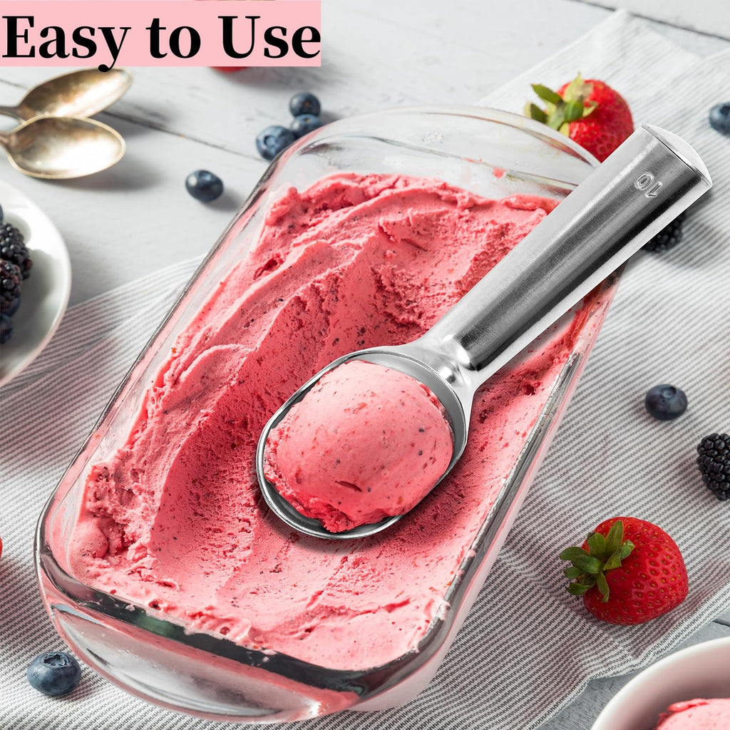 Aluminum Ice Cream Scoop, Large Ice Cream Scooper, Silver