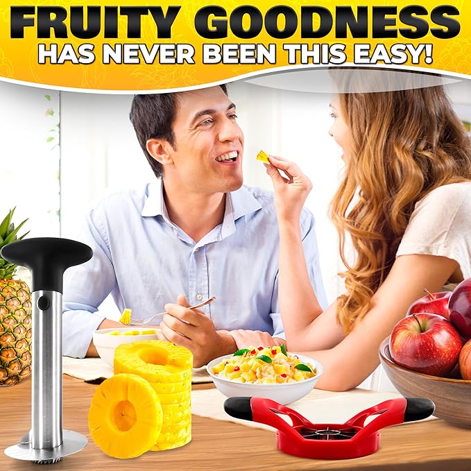 Pineapple Corer and Slicer, 9.1 In, Stainless Steel, Food-Grade