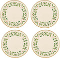 Lenox Holiday Porcelain Christmas Dinner Plate Set for 4