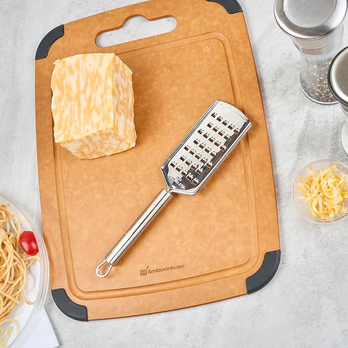 Restaurantware Stainless Steel Coarse Cheese Grater - 6 Pack - German Standard Lemon Zester with Ergonomic Handle, Sharp Blades, Dishwasher Safe - Handheld Kitchen Grater for Parmesan, Garlic, Ginger