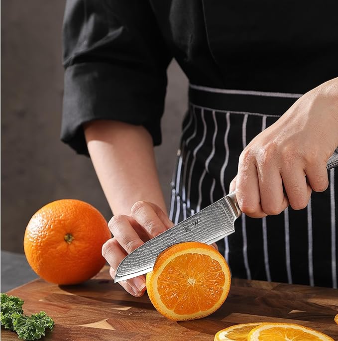Wakoli EDIS Kitchen Knife Set, 6-Piece VG10 Core Damascus, Pakkawood Handle