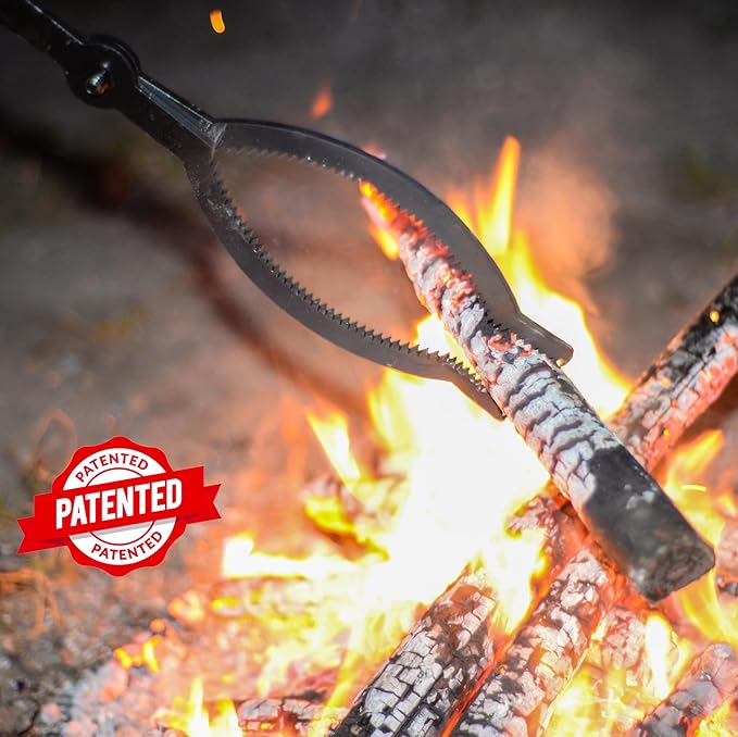 CKLT 40in Heavy Duty Fire Tongs with Scissor Shape Serrated