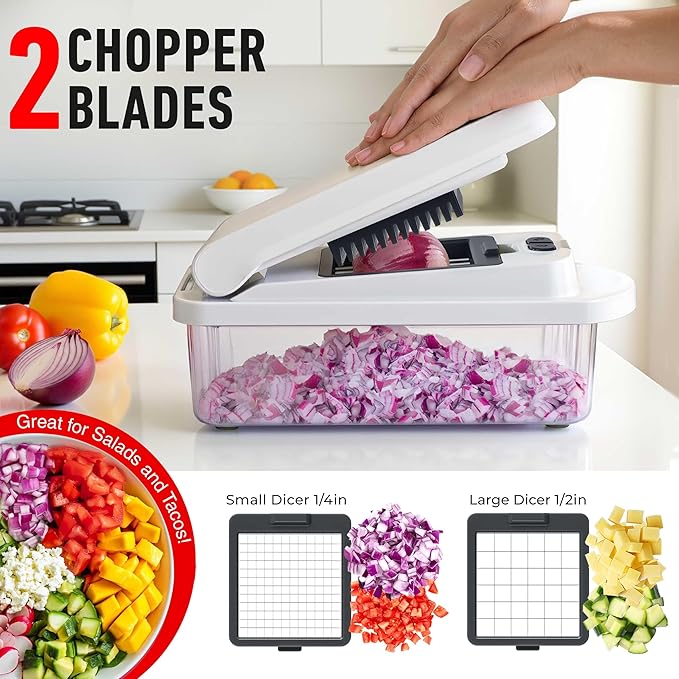 Mueller The Real Original Pro Vegetable Chopper & Mandoline Slicer, 10-in-1