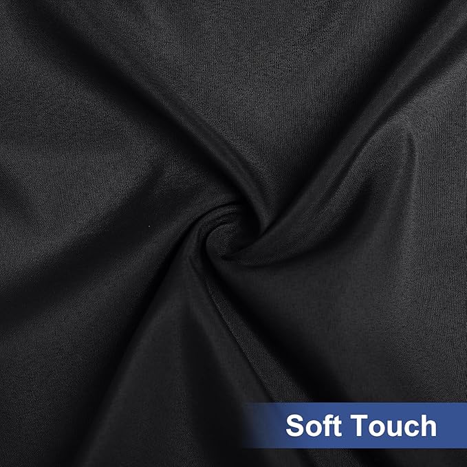 homing Rectangle Table Cloth Cover, Water-Resistant Polyester Elastic Fitted Tablecloth, Fits for 8 Foot Folding Tables, Washable Table Protector for Picnic, Camping, Outdoor (Black, 30" x 96")