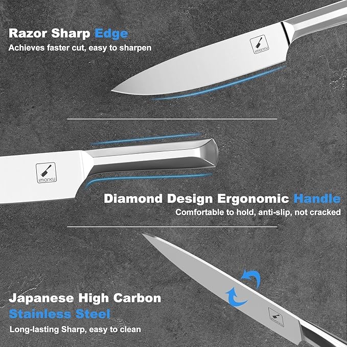 imarku 16-Pieces High Carbon Japanese Stainless Steel Kitchen Knife Set