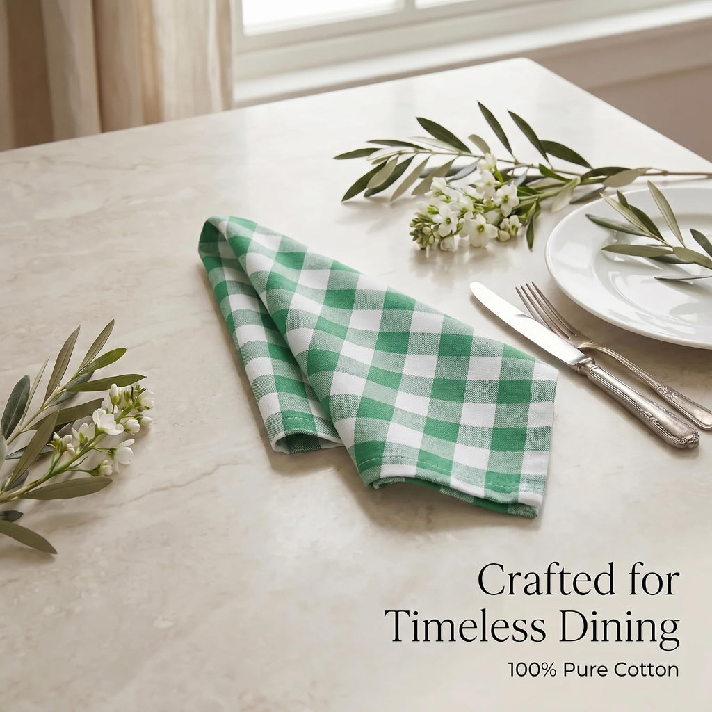 Urban Villa Cloth Napkins Cotton 20x20 (Set of 12) Hunter White