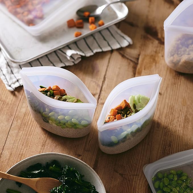 Stasher Premium Reusable Silicone Food Storage Bowl, Clear, 2-Cup