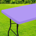 homing Rectangle Table Cloth Cover, Water-Resistant Polyester Elastic Fitted Tablecloth, Fits for 4 Foot Folding Tables, Washable Table Protector for Picnic, Camping, Outdoor (Lavender, 24" x 48")