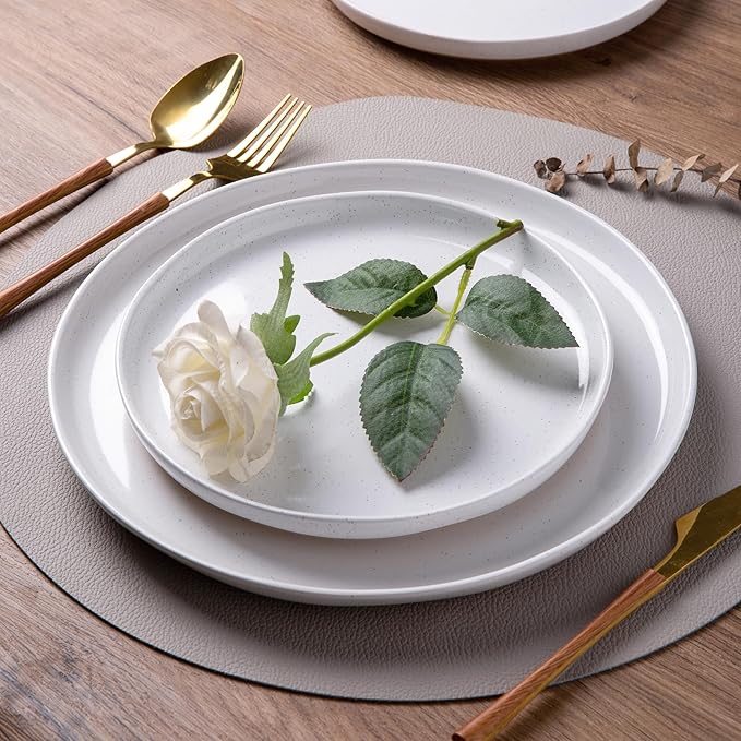 AmorArc Dinnerware Sets for 6, 18 Pieces Ceramic Plates and Bowls Set