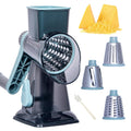 Rotary Cheese Grater Cheese Shredder, Cheese Grater Handheld with Strong Suction Base,Kitchen Vegetable Slicer 3 Replaceable Stainless Drum Blades for Fruit, Food, Nuts,Easy to Use Clean (Blue)