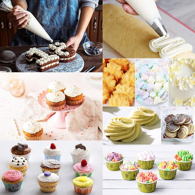 200 Pcs Piping Bags 12 Inch Pastry Bags Disposable, Tipless Piping Bags Icing Bags Frosting Bags for Cake Cookie Decorating Supplies