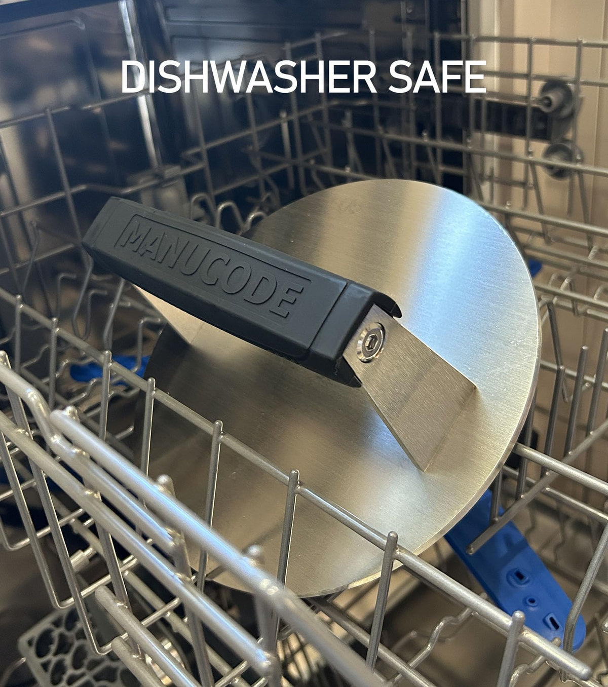 Manucode Smash Burger Press, Dishwasher Safe Stainless Steel, 8 in, 3.25 lb