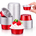 Eaasty 150 Pcs 1.6 oz Mini Aluminum Foil Baking Cups with Lids, Gold
