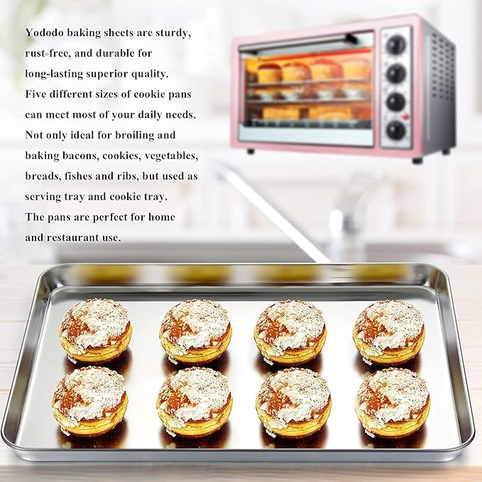 Baking Sheet with Rack Set, Stainless Steel Cookie Sheet with Cooling Rack