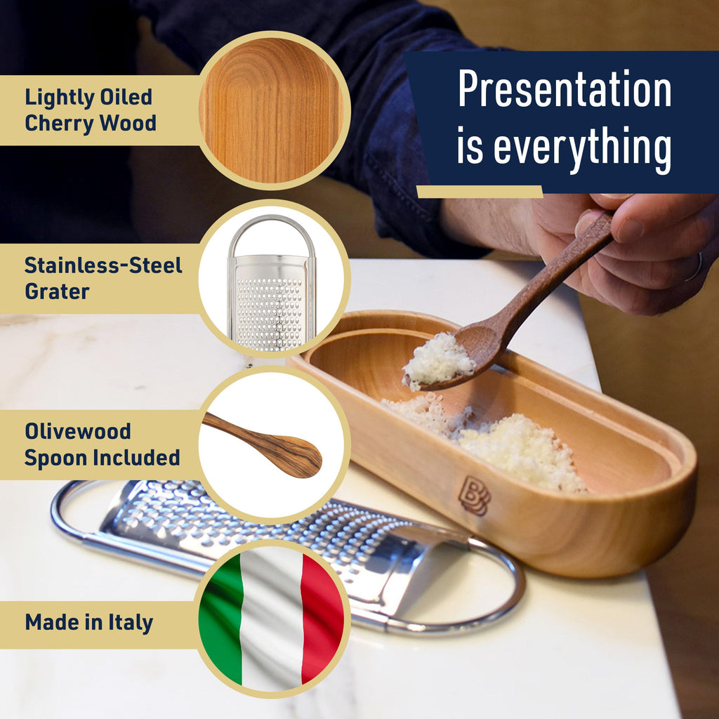 Kings County Tools Cheese Grater with Container, Italian Kitchen Gadgets