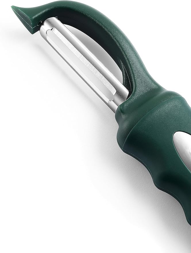 Spring Chef Potato Peeler for Kitchen with Soft Grip Handle, Pine Green