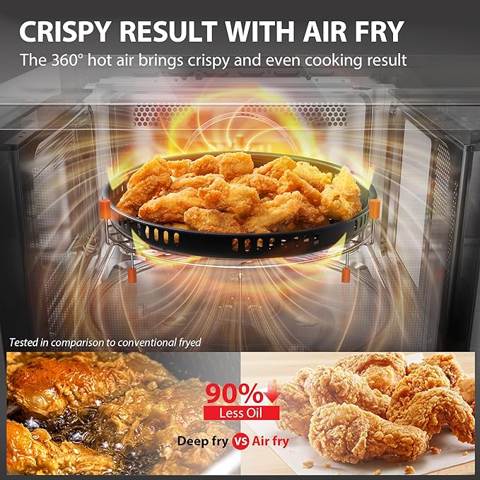 TOSHIBA Air Fryer Combo Microwave, 1.0 Cu.Ft, Black Stainless Steel