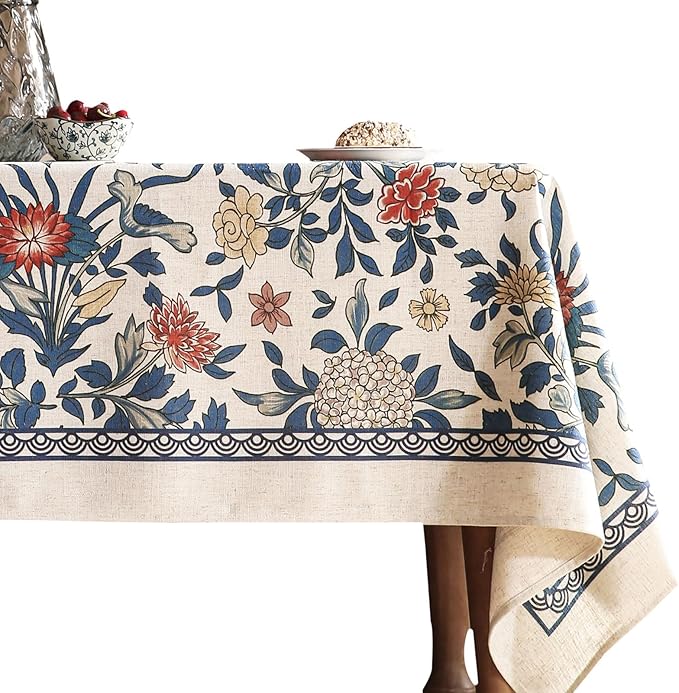 patdrea Vintage French Linen Tablecloth,Rectangular,87"x63"-Ivar A