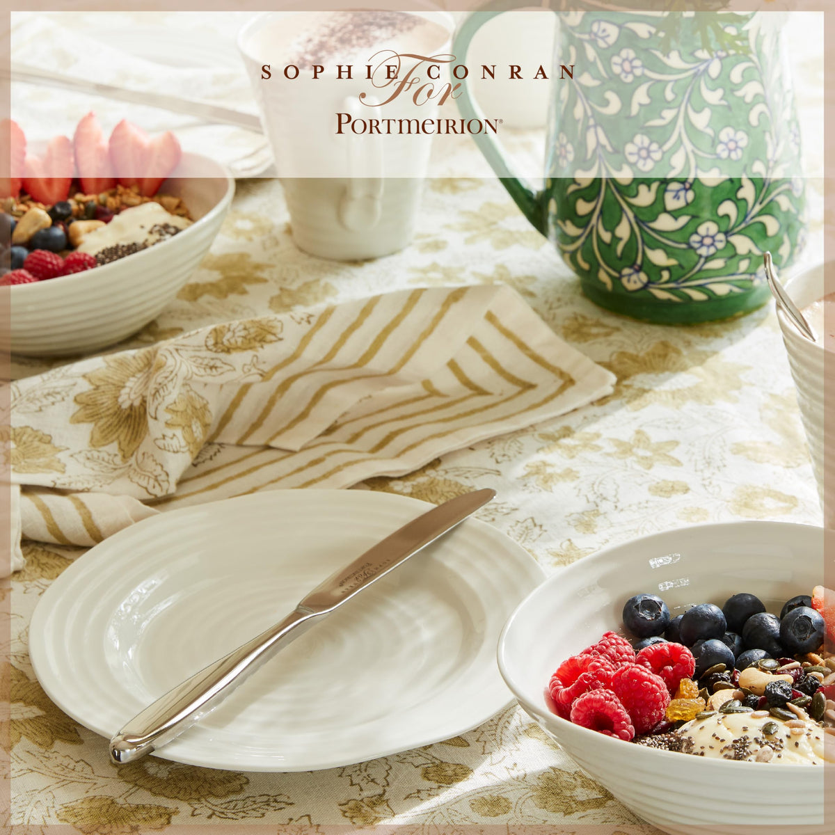 Portmeirion Sophie Conran White Salad Plate, Set of 4