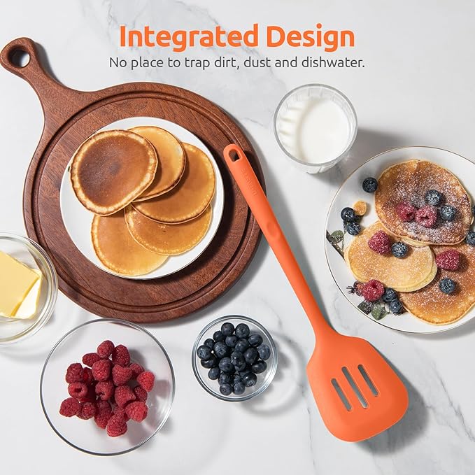 U-Taste Silicone Turner Slotted Spatula, 13.6" Long/3.7" Wide, Orange