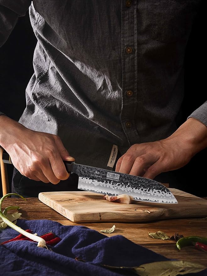 HOSHANHO 7" Santoku Knife, Japanese High Carbon Steel Kitchen Chef Knife