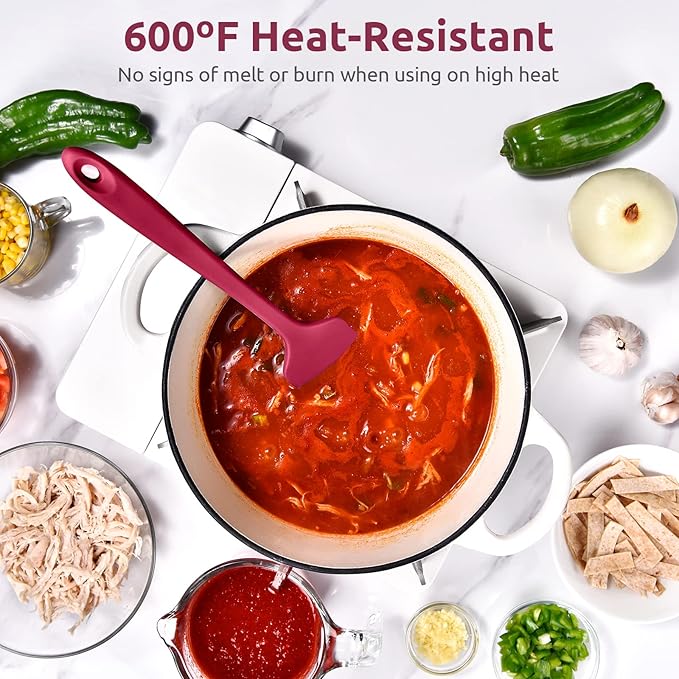 U-Taste Silicone Large Spatula, 600ºF High Temp Bowl Scraper, 11.38in, Red