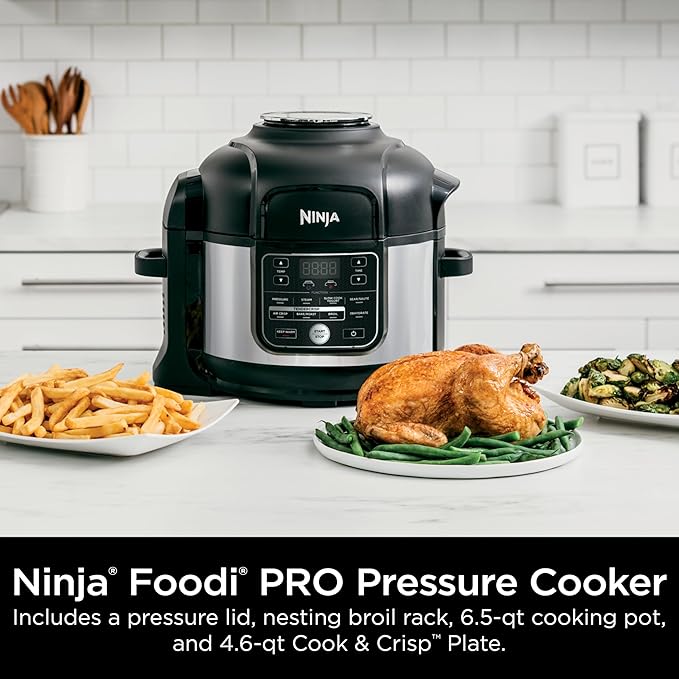 Foodi 10-in-1 Pressure Cooker & Air Fryer, 6.5 Quart - Stainless Steel Multi-Cooker with Precise Heating - Perfect Holiday Gift & Healthy Fast Cooking (OS-300)