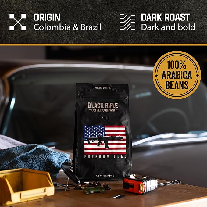 Black Rifle Coffee Dark Roast Ground Coffee Freedom Fuel 12 oz