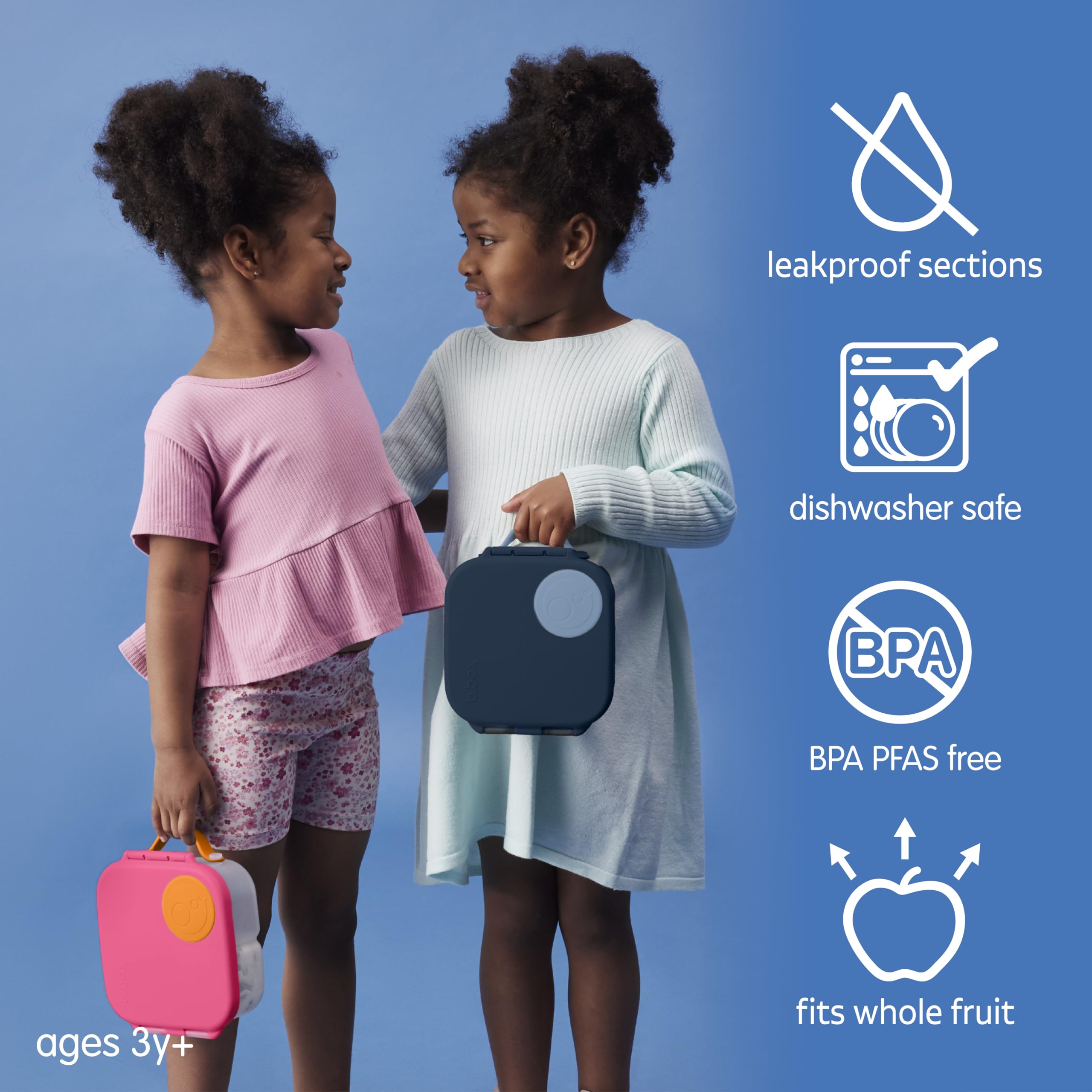 b.box Mini Lunch Box, Snack Containers for Kids, Lunch Box Kids, 4.25 Cup
