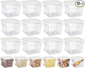 Yungyan 12 Pcs 6 Qt Commercial Food Storage Containers with white Lids Restaurant Square Airtight Food Storage Containers Clear Cereal Container for Kitchen Freezer Dishwasher Pantry