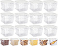 Yungyan 12 Pcs 6 Qt Commercial Food Storage Containers with white Lids Restaurant Square Airtight Food Storage Containers Clear Cereal Container for Kitchen Freezer Dishwasher Pantry