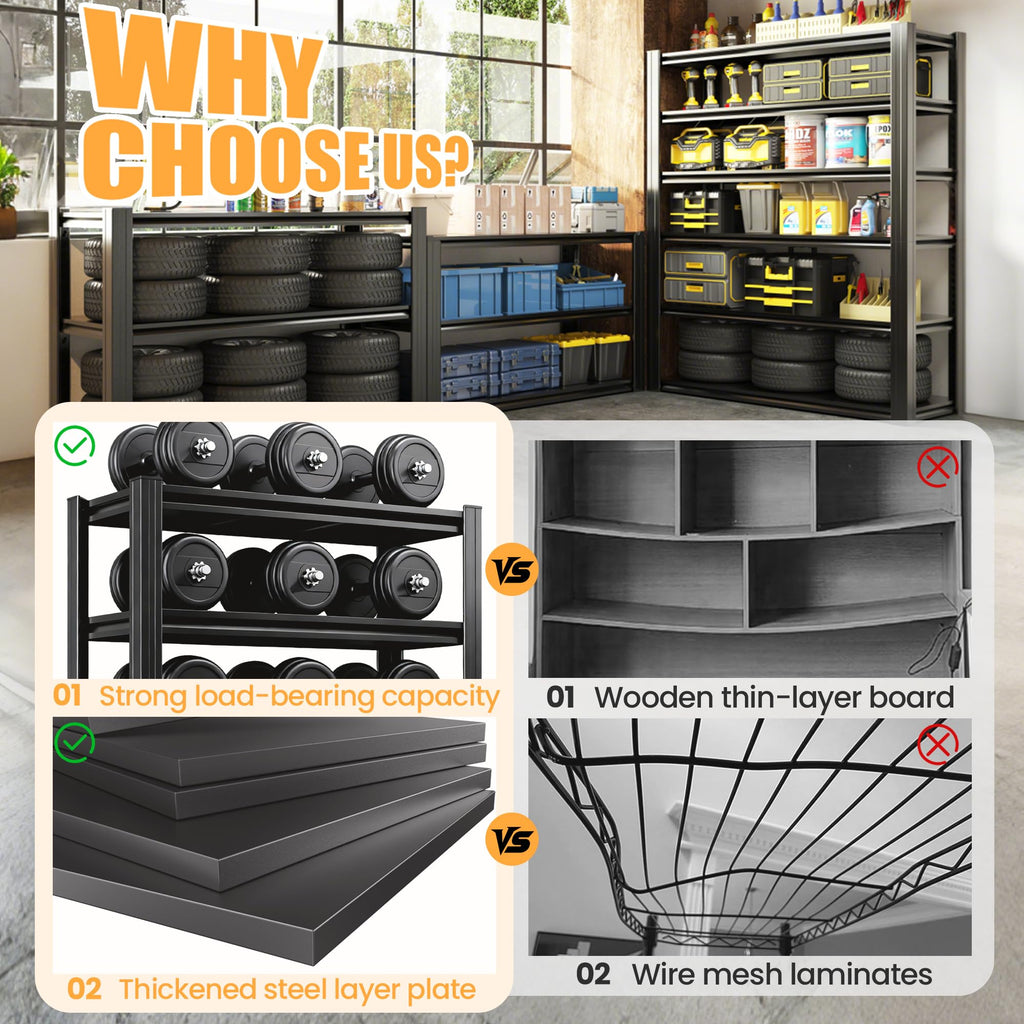 mysteeldepot 72" H Garage Shelving, Heavy Duty Storage Shelves