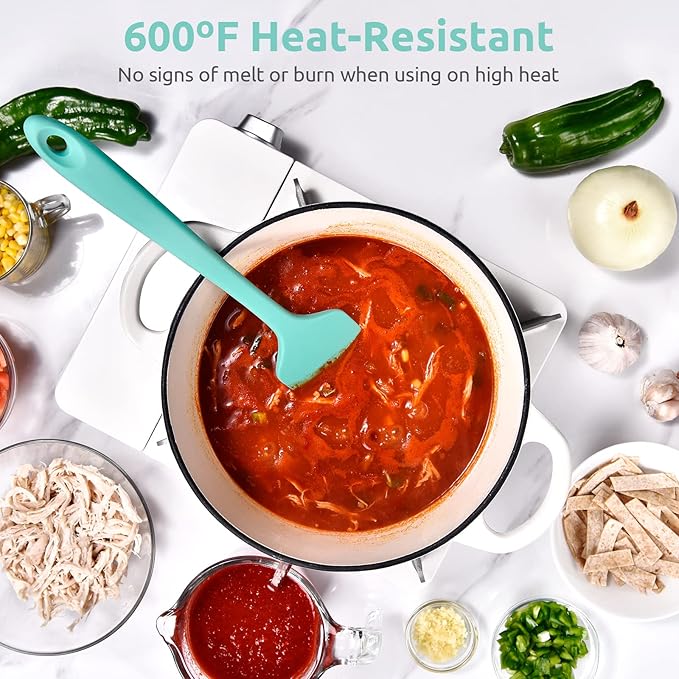 U-Taste 14in Extra Large Silicone Spatula, 600°F Heat Resistant, Aqua Sky