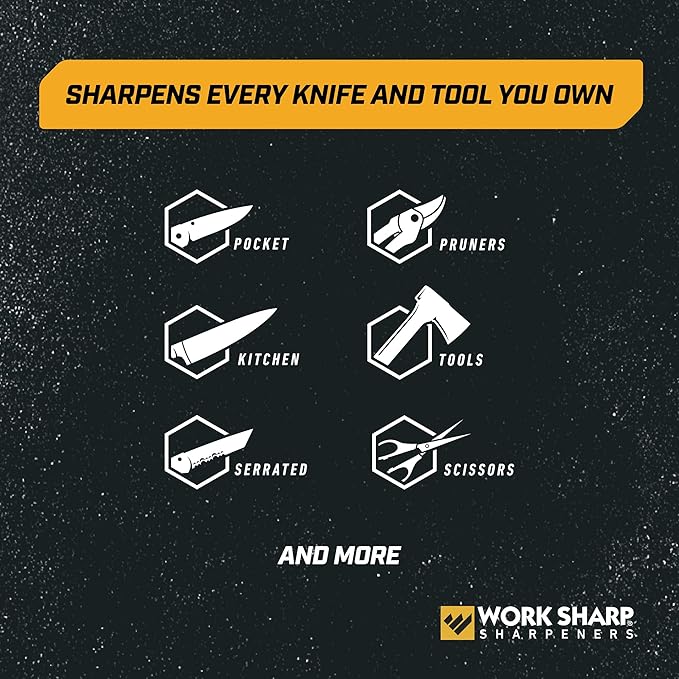 Work Sharp MK2 Electric Knife Sharpener – Adjustable 2-Speed Knife Sharpening System for Kitchen Knives, Pocket Knives, Scissors, Axes & Garden Tools