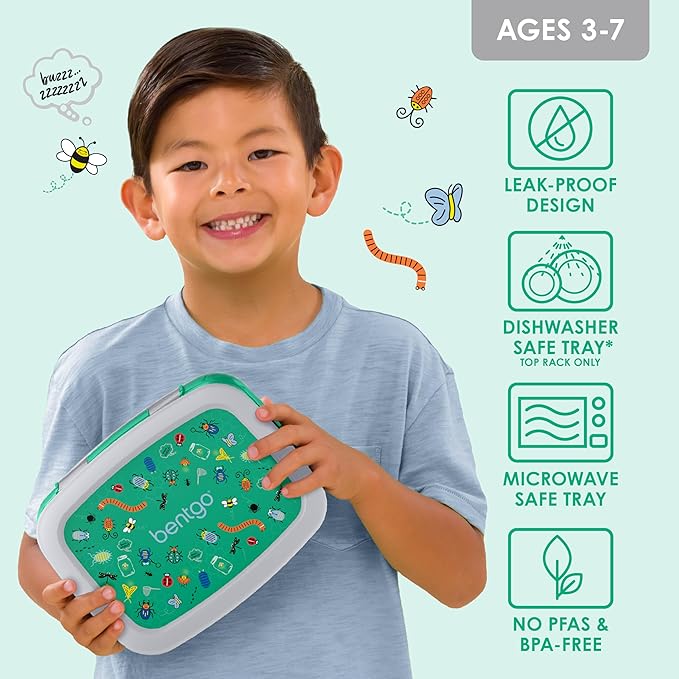 Bentgo Kids Prints Leak-Proof 5-Compartment Bento-Style Kids Lunch Box