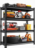 SUPPNEED Metal Garage Shelving Unit: 47.2" W x 15.7" D x 71.6" H Black