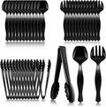 Mwellewm 36Pcs Plastic Serving Utensils Set, Disposable Spoons Tongs Forks