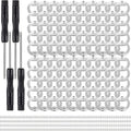 Ohiyoo 100 Set DIY Bottle Opener Hardware - Stainless Steel Metal Bottle Opener Insert Kits (Silver, 100 Set)