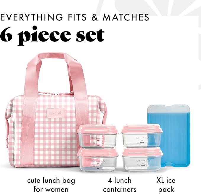 Fit & Fresh Remi Neoprene Lunch Bag for Women w/Ice Pack & Containers