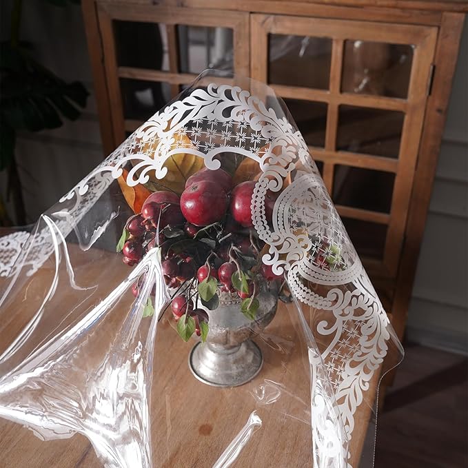 Artbloss Clear Table Cover Protector Vinyl Oil Spill Table Cloth, 60" x 84"