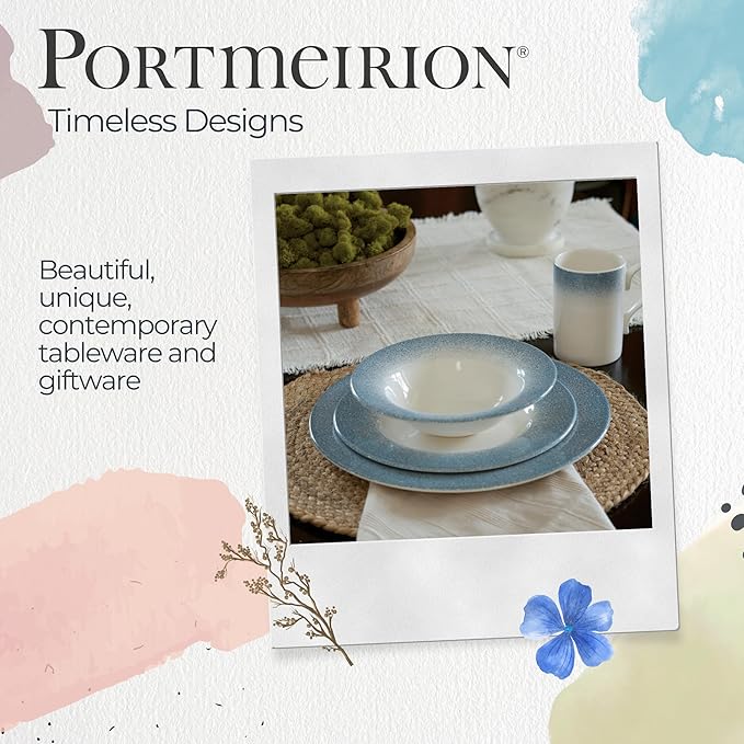 Portmeirion Potter's Mist Dinner Plate - Blue, Set of 4