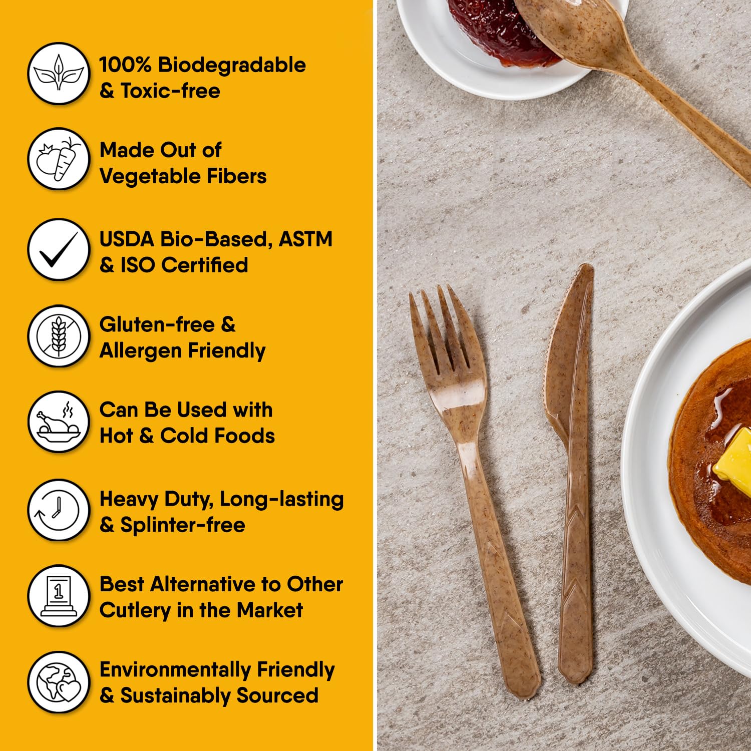 Premium Quality 100% Biodegradable Spoons Made of Vegetable Fibers, 300 PCS of 6.7” Long Heavy-Duty and Splinter Free Eco-Friendly Spoons, Perfect Sustainable Cutlery for All Types of Occasions