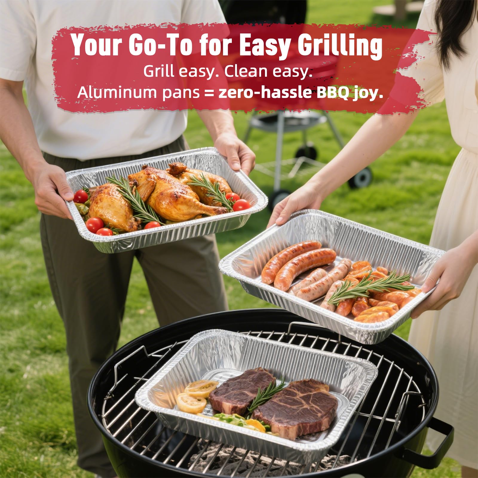 Aluminum Pans Half Size 9x13, 60 Pack, Disposable Foil Pans