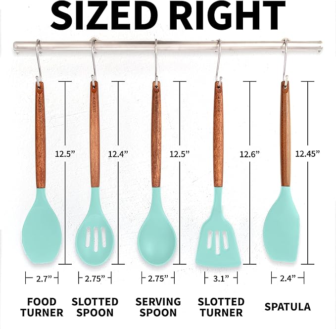Zulay Kitchen 5 Piece Silicone Utensil Set
